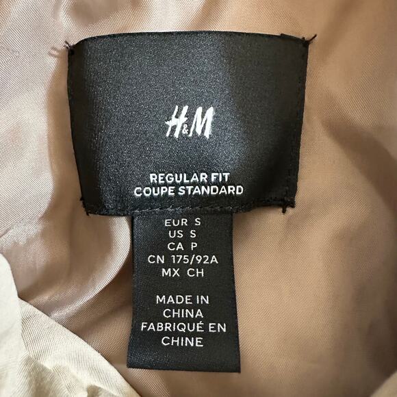 Y2K H&M Men’s Sherpa Fleece Jacket Regular Fit Cream Brown Size Small Gorpcore - Picture 8 of 10